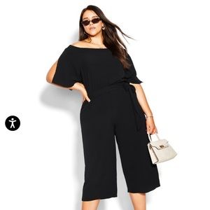 NWT City Chic Black Off Shoulder Jumpsuit